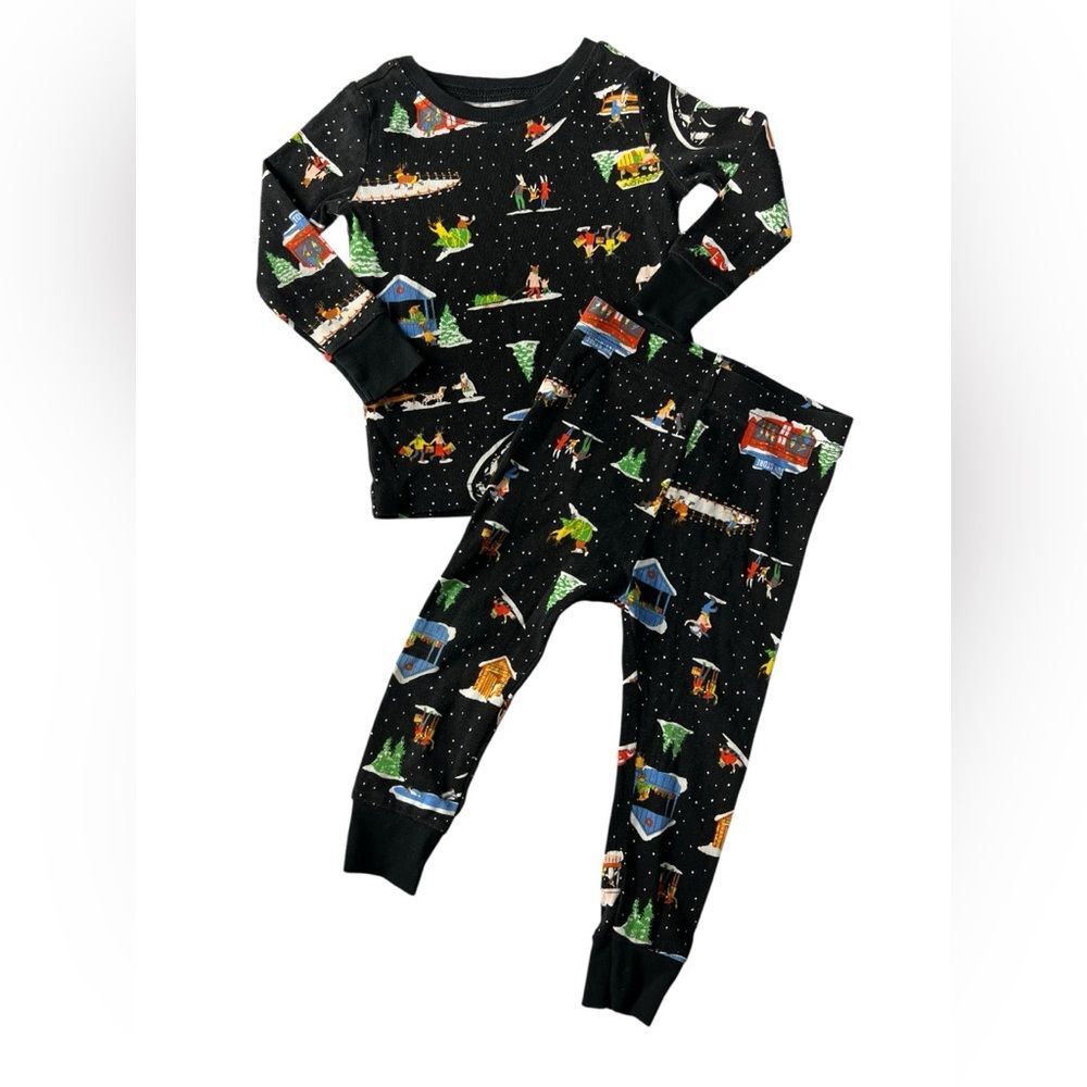 Old Navy I Love Snow Winter Scene Pajama Set 18-24 months